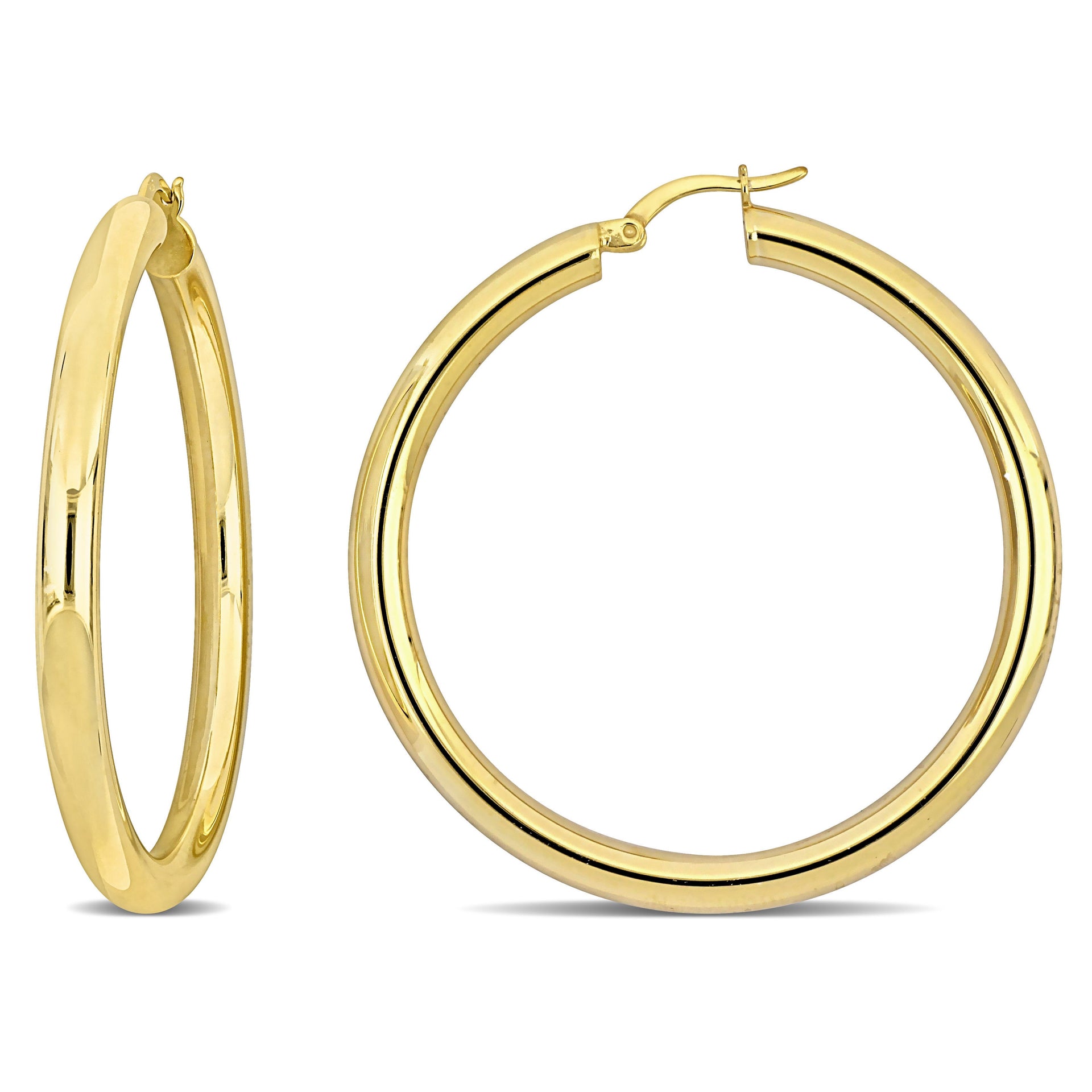 Mimi & Max 49x4mm Hoop Earrings in Yellow Plated Silver