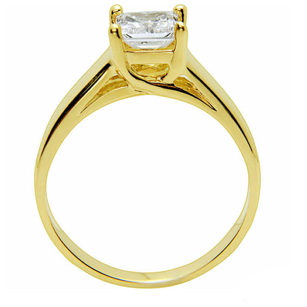 1 CT Princess Cut Diamond Solitaire Engagement Ring 14k Yellow Gold