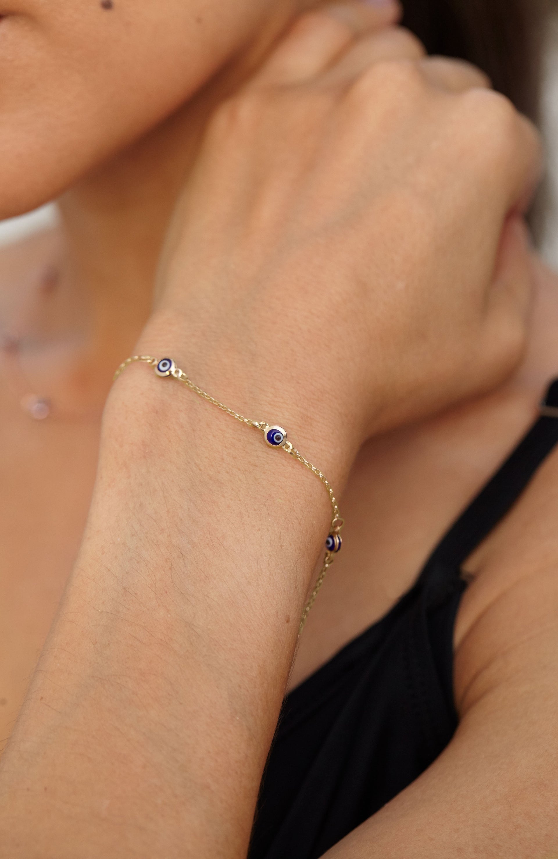 18K Gold Sterling Evil Eye