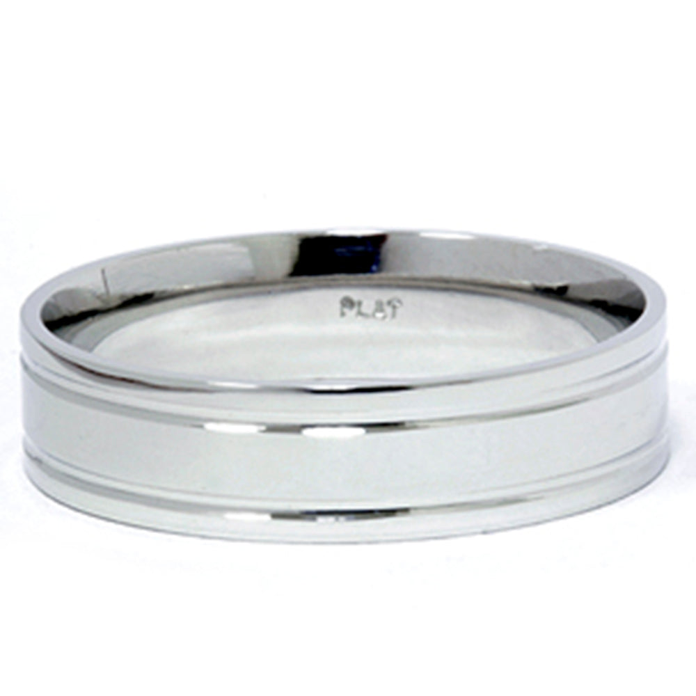 Double Inlay Wedding Band 950 Platinum Size Selectable