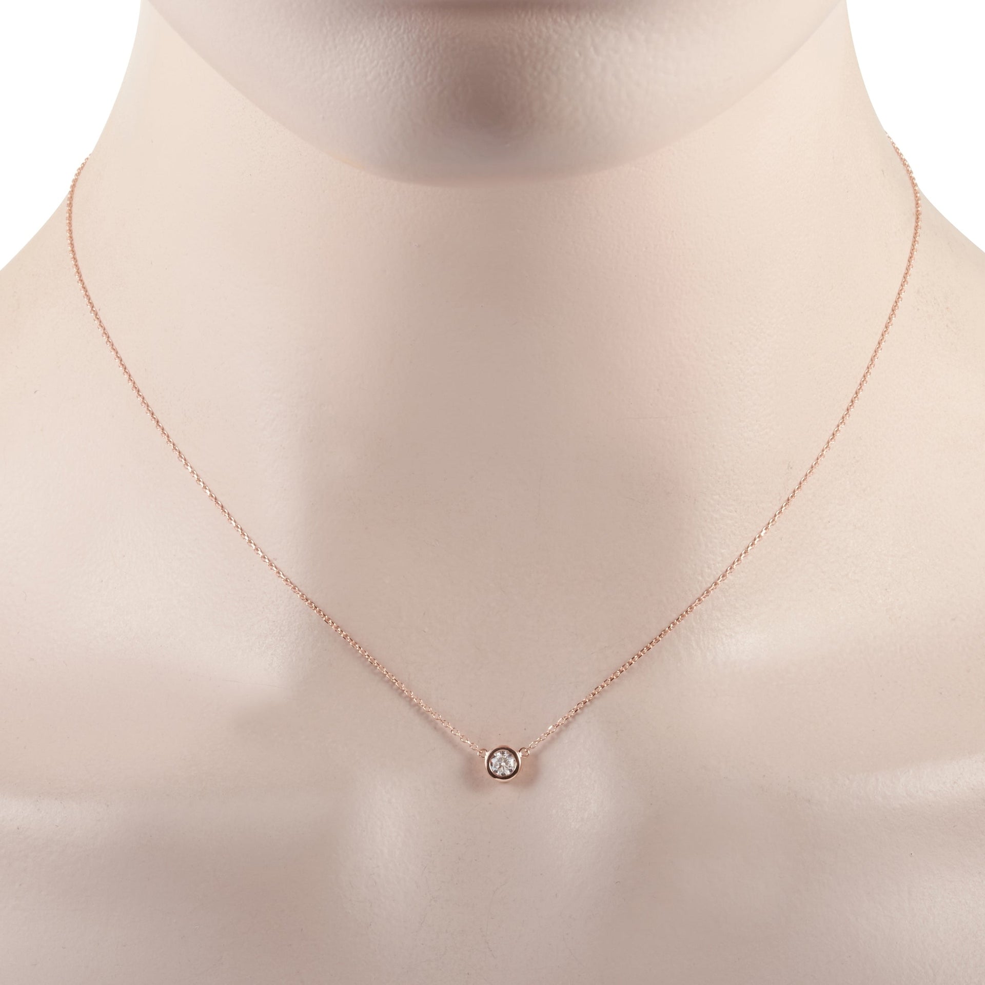14K Rose Gold 0.20 ct Diamond Pendant Necklace