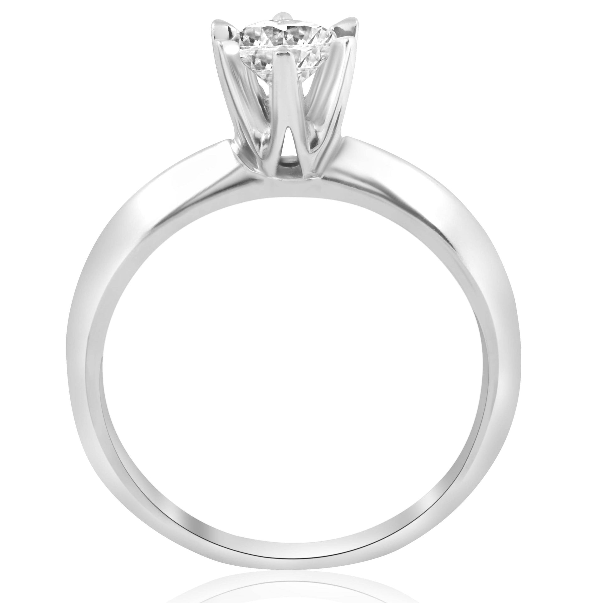 3/4ct Solitaire Diamond 14K White Gold Engagement Ring