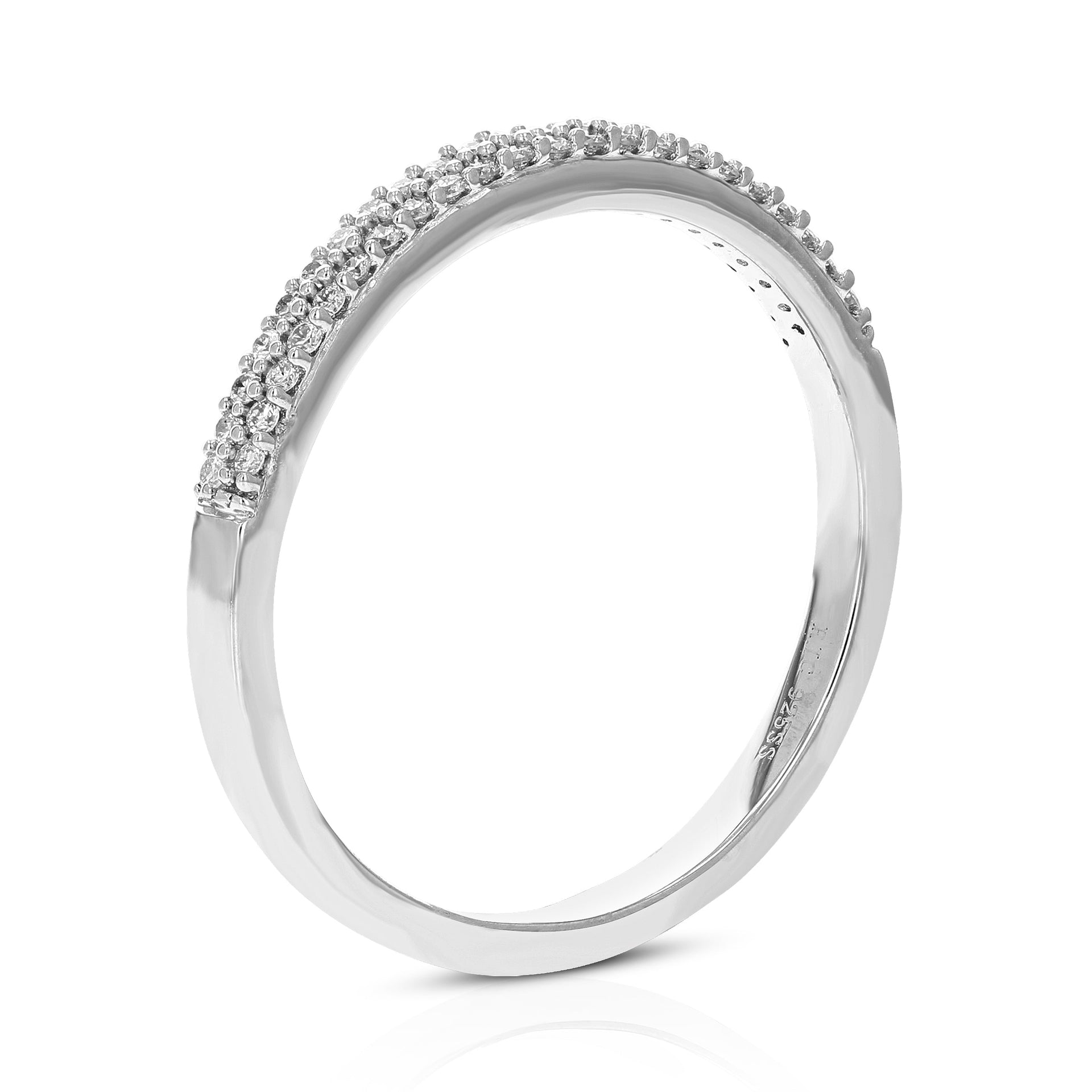 1/6 cttw Round Cut Lab Grown Diamond Wedding Band For Women .925 Sterling Silver Prong Set