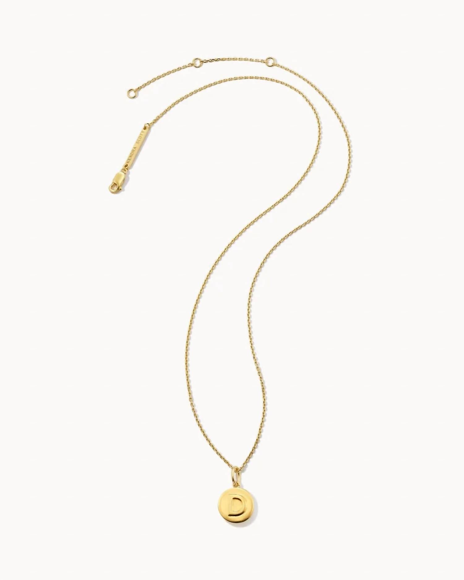 Women's Letter 'd' Coin Pendant Necklace In Gold