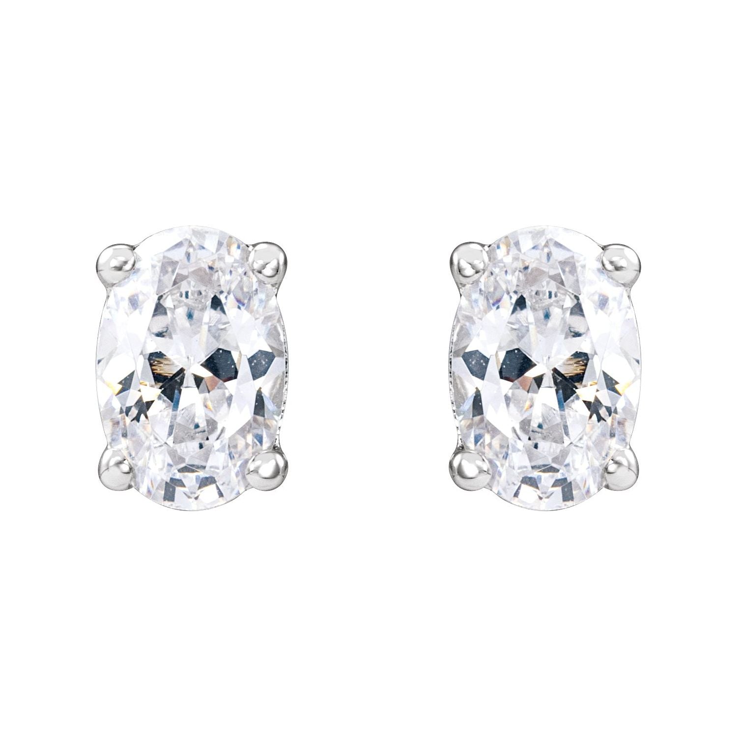 14K White Gold 3/4ct Lab-grown Diamond Stud Earrings Clarity SI Color G-H