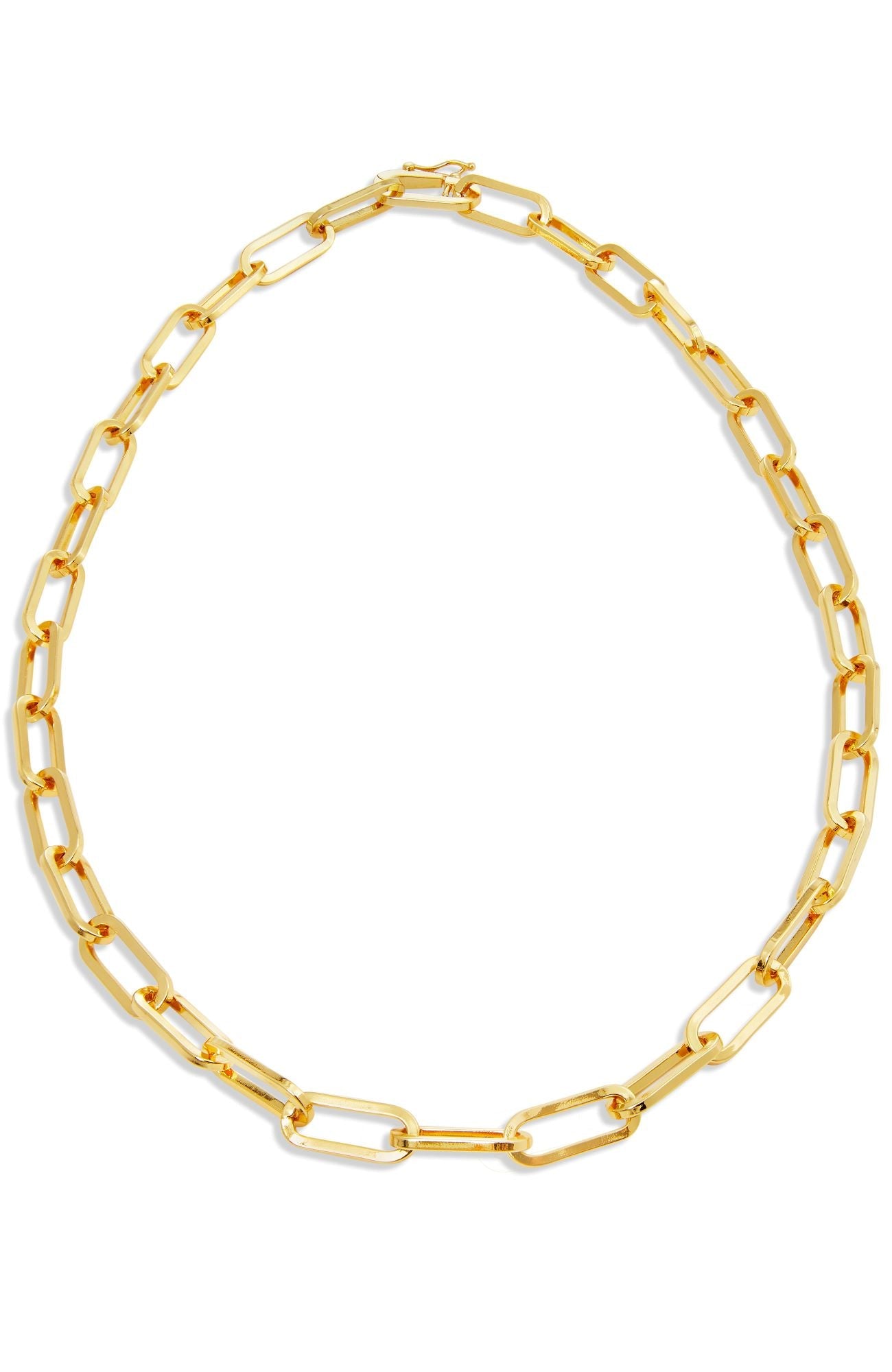 18K GOLD PLATED PAPERCLIP LINK NECKLACE