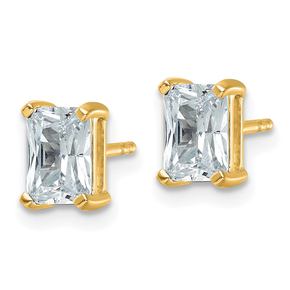 14k Gold Radiant 2 CT Lab Grown Diamond Stud Earrings VS Clarity D-E Color