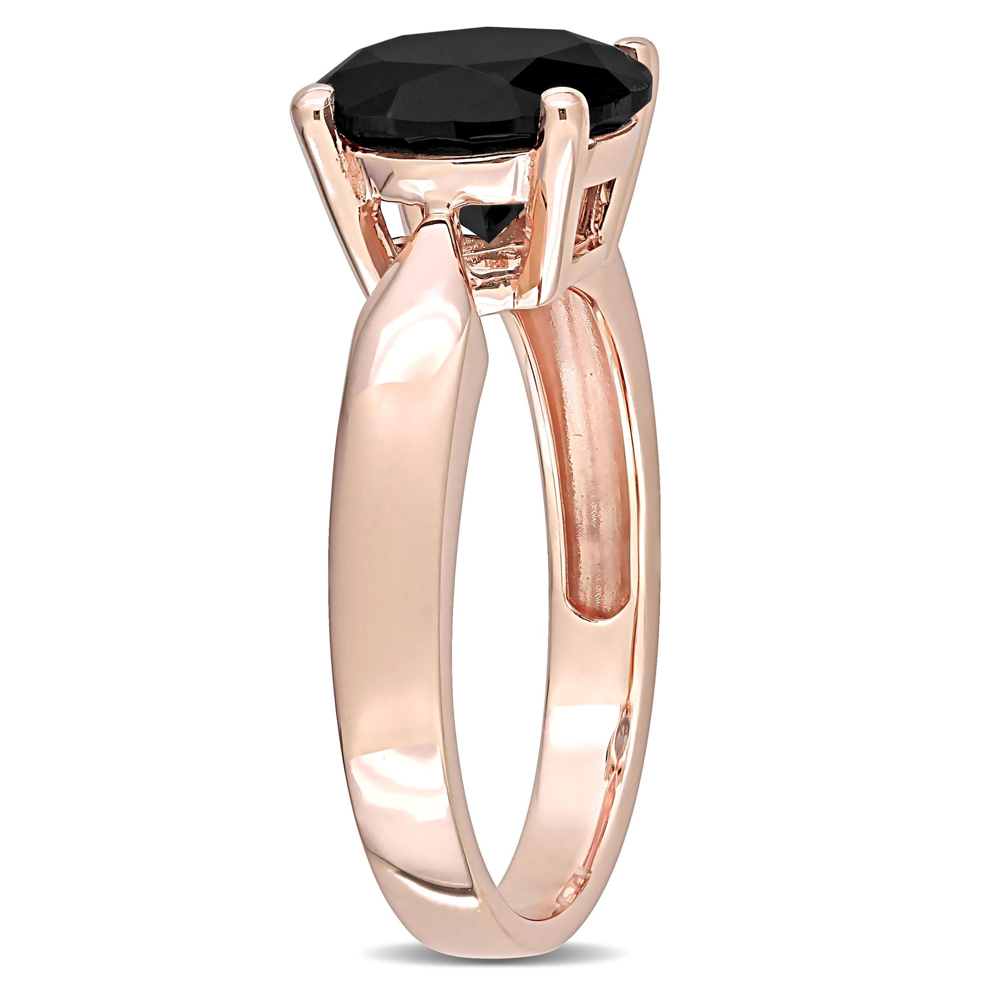 Mimi & Max 3ct TW Black Diamond Solitaire Engagement Ring 10k Rose Gold