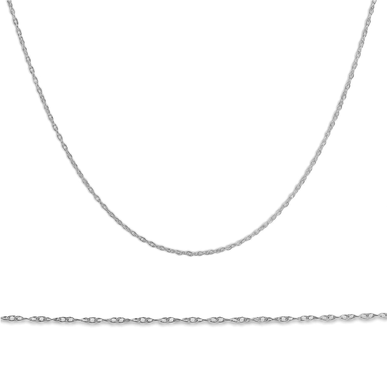 Solid 10k White Gold 18' Dainty Chain With Spring Ring