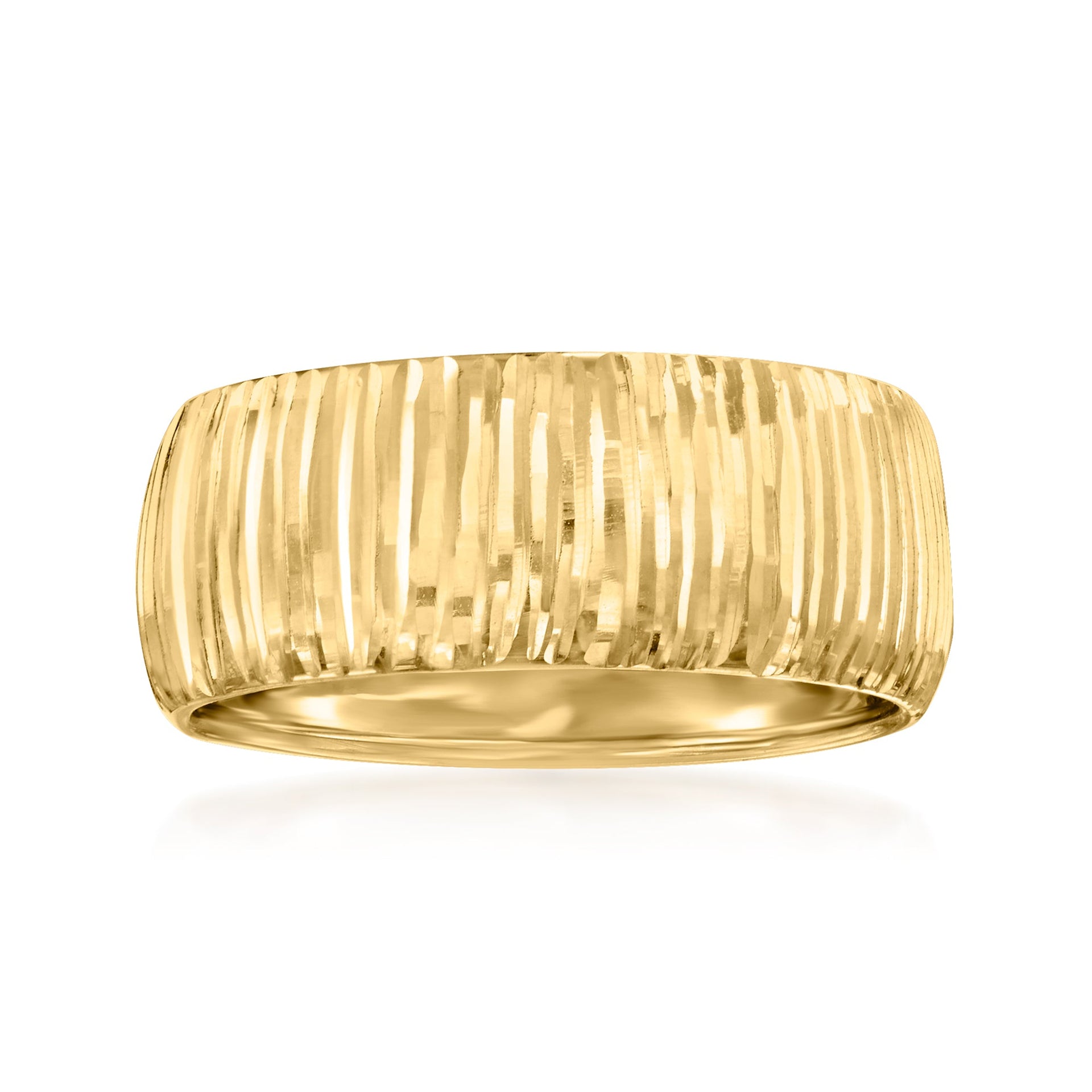 Italian 10kt Yellow Gold Diamond-Cut Ring