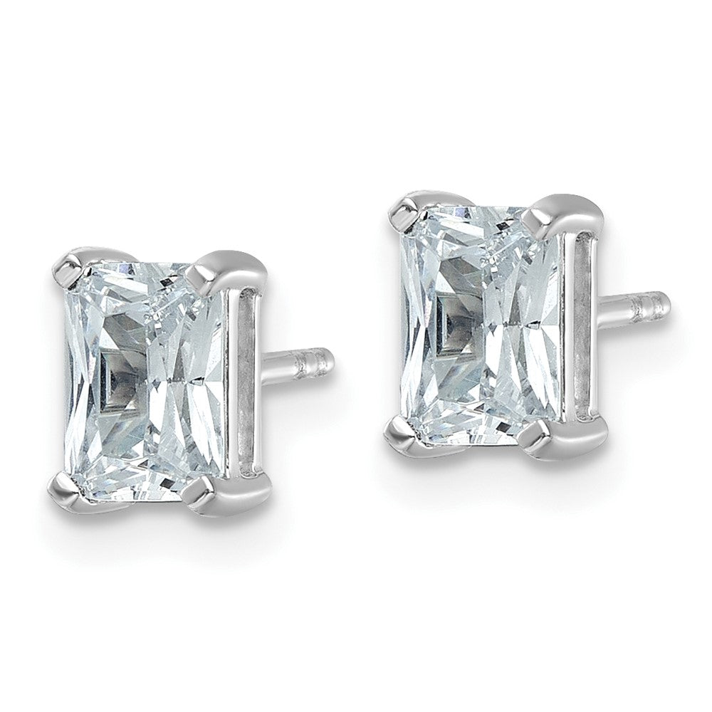 14k White Gold 2 CTW Radiant Cut Lab Grown Diamond Stud Earrings