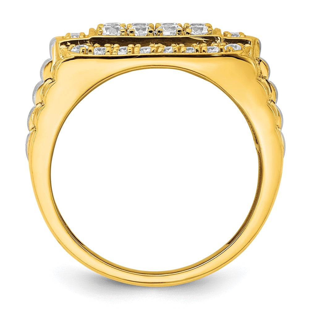 14k Two-tone Lab Grown Diamond Wedding Band Ring 1.5ct Clarity- VS Color- G-H