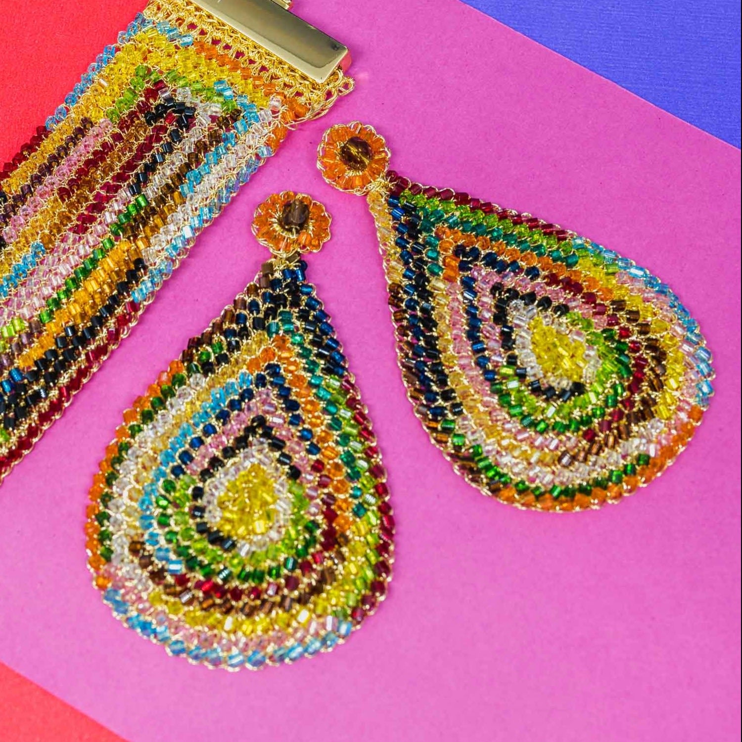 Multicolor Aria Maxi Handmade Earrings