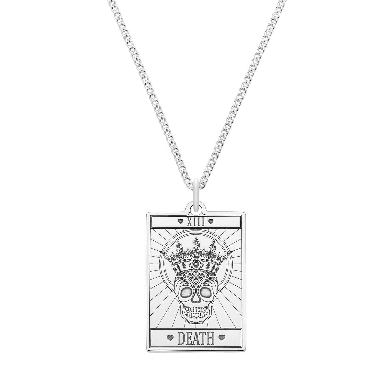 Small Sterling Silver “Death” Tarot Card Necklace