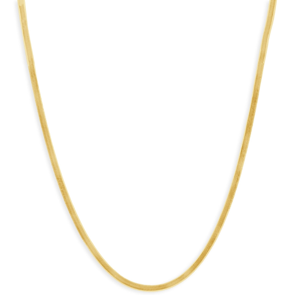 14k Yellow Gold 3.2MM Herringbone Necklace Women's 18' Chain