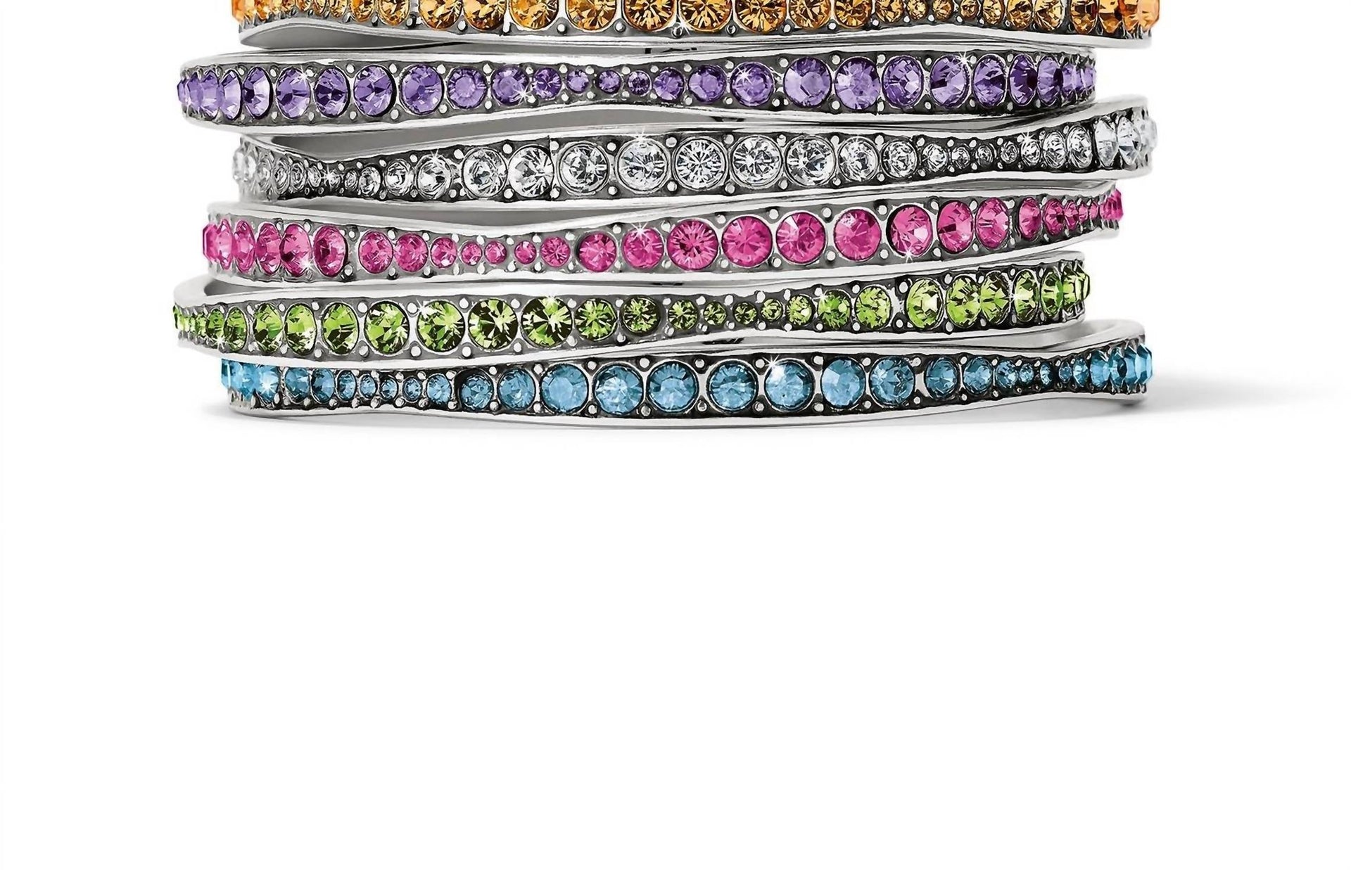 Women's Light Hearted Crystal Bangle in Tanz