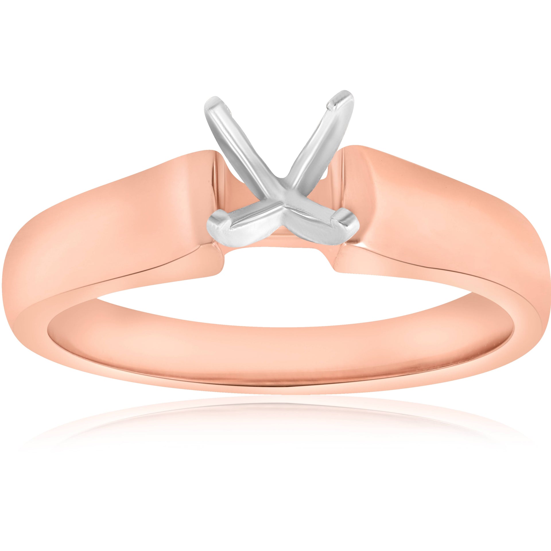 14K Rose Gold Solitaire Ring Engagement Setting Mounting Solitaire