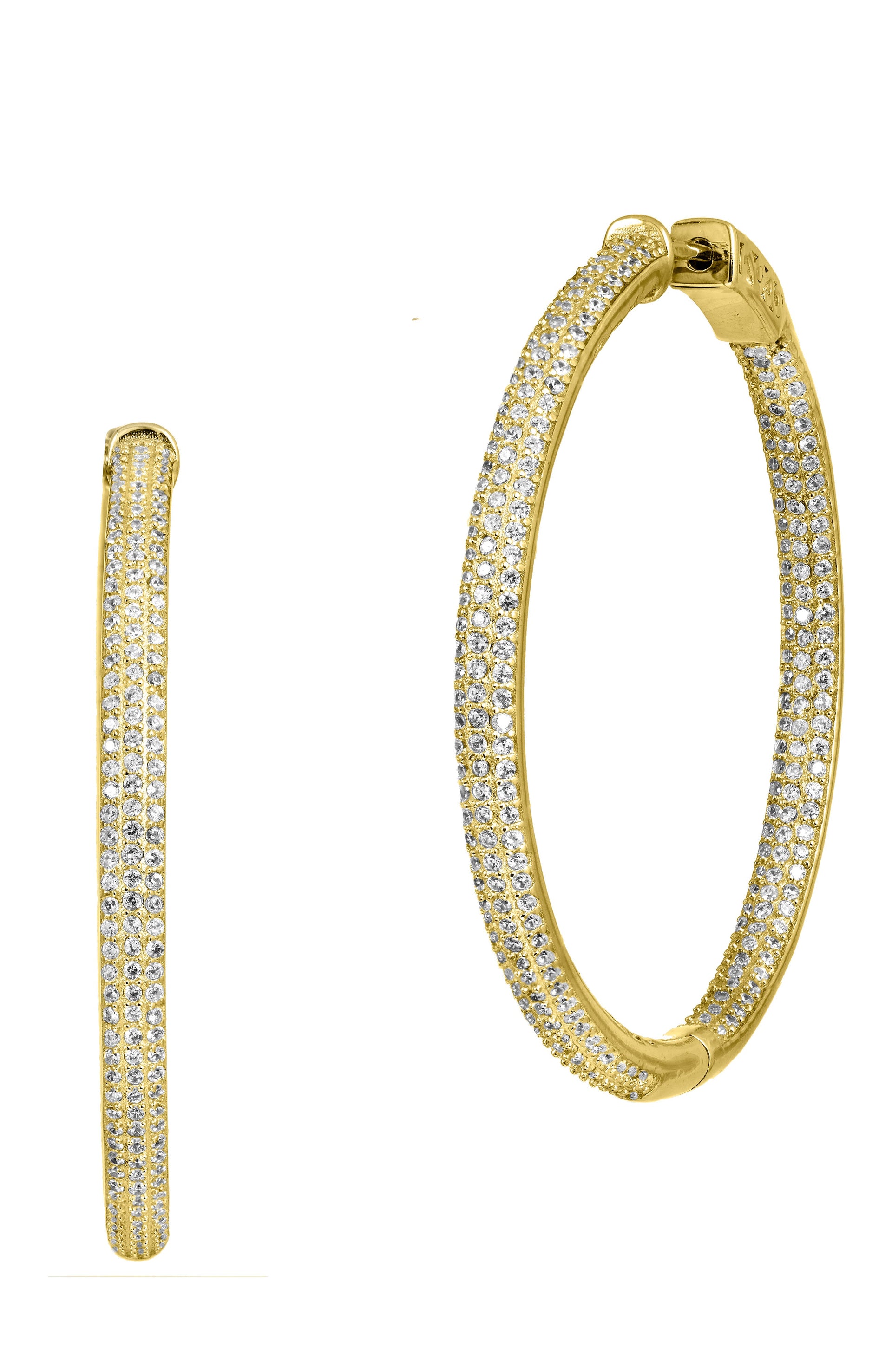 sterling silver 2' inside out hoop earrings