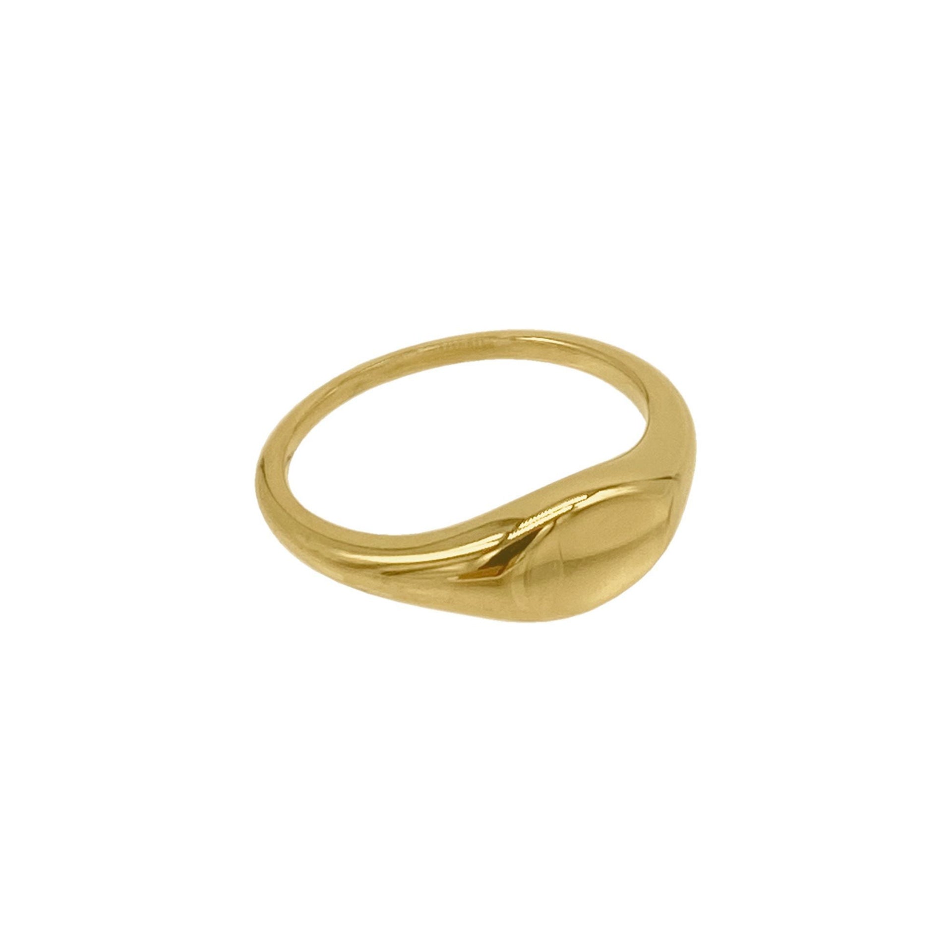 Tarnish Resistant 14k Gold Plated Signet Ring