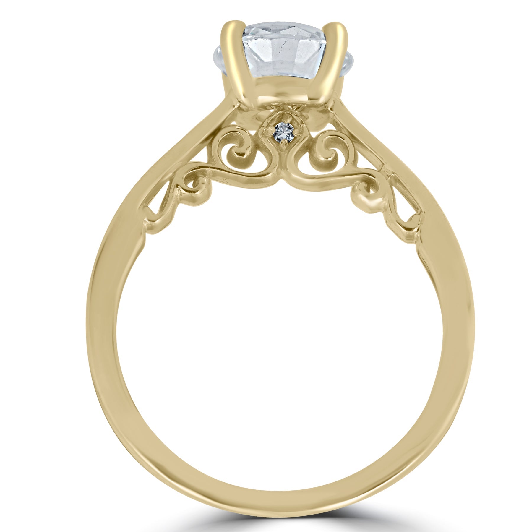 1 ct Diamond Round Brilliant Cut Solitaire Engagement Ring 14k Yellow Gold