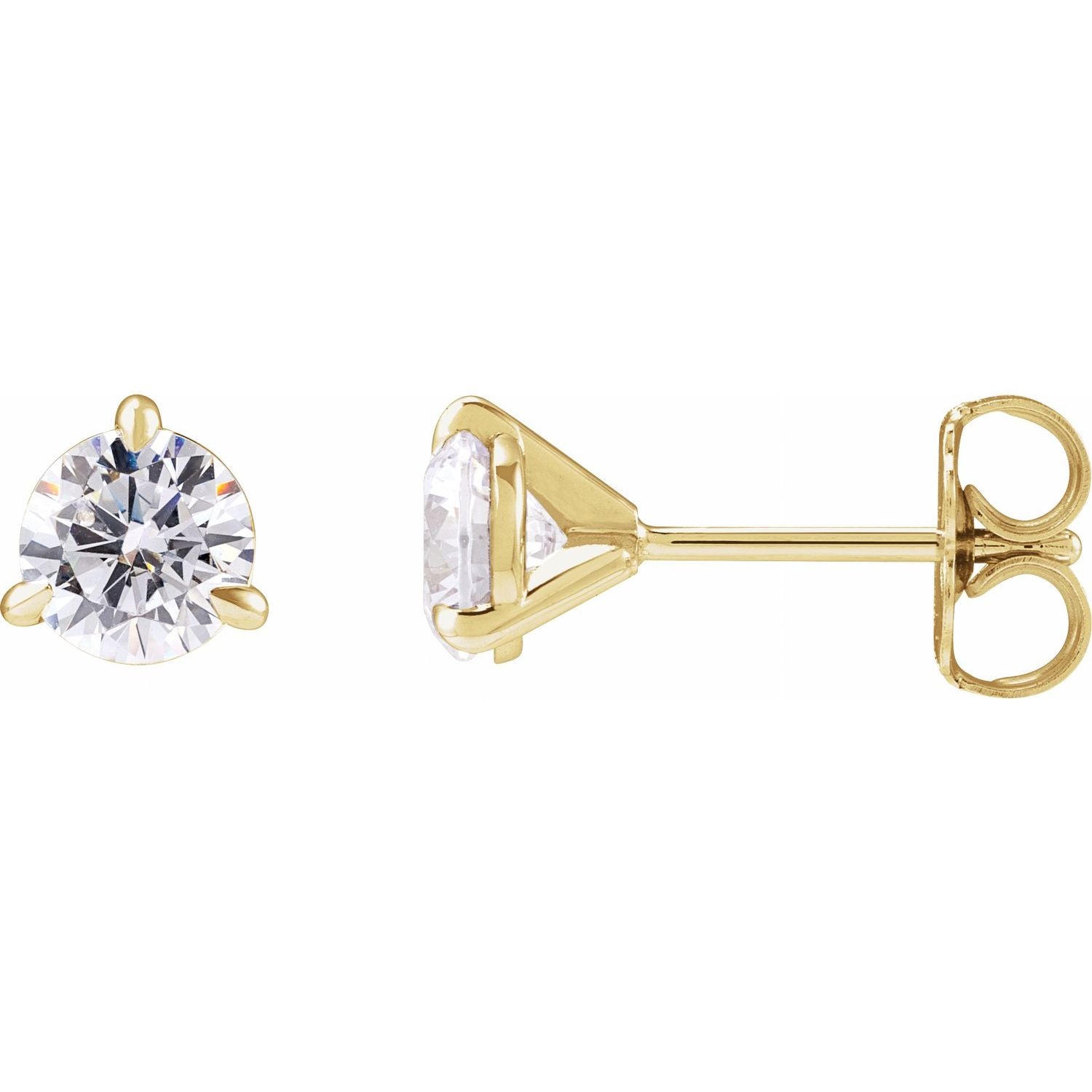 14K Gold 1 Lab-grown Diamond Cocktail Stud Earrings Clarity SI Color G-H