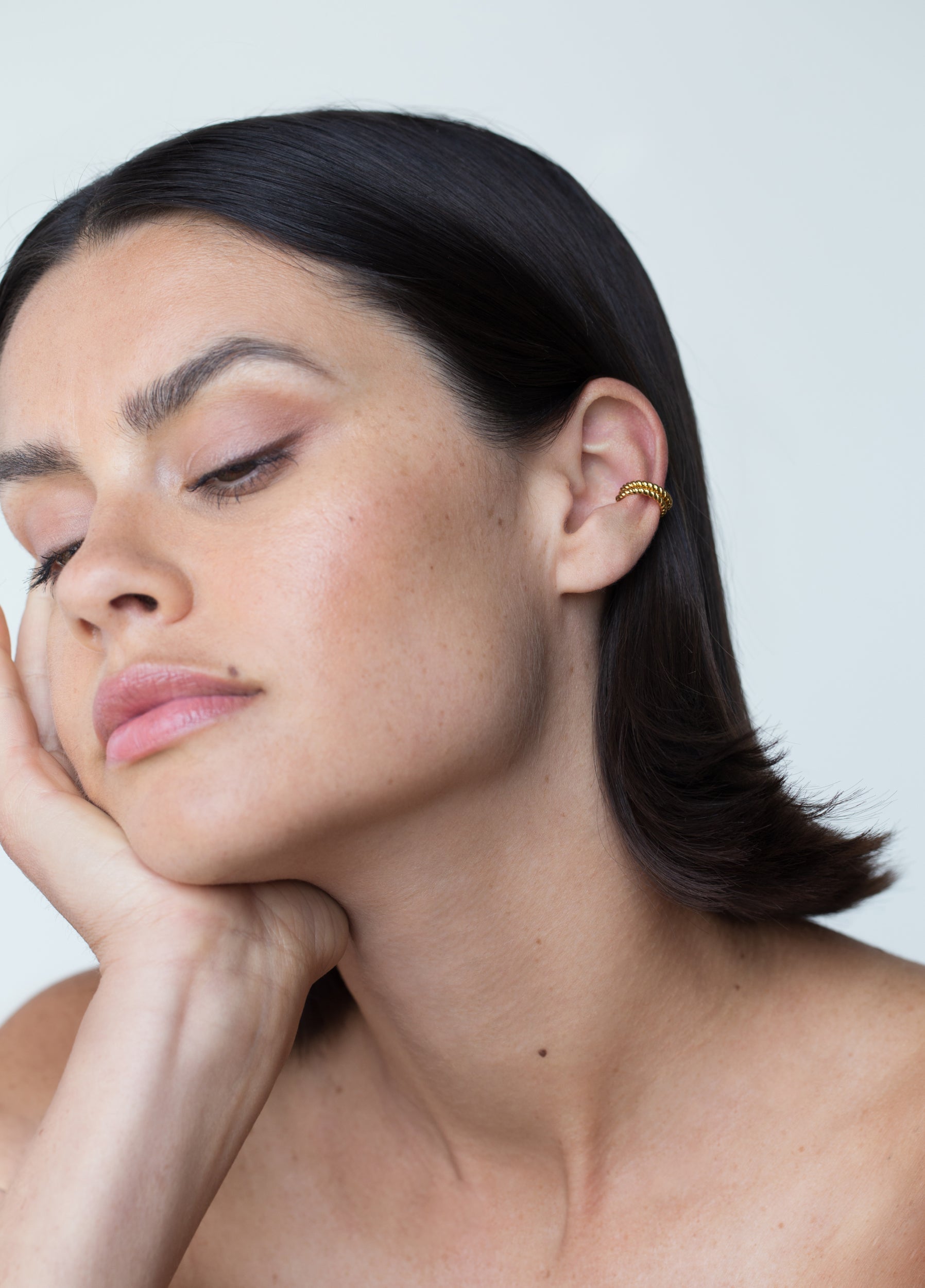 Ear Cuff Silver Rope Modern Minimal Minimalist Staple Climber