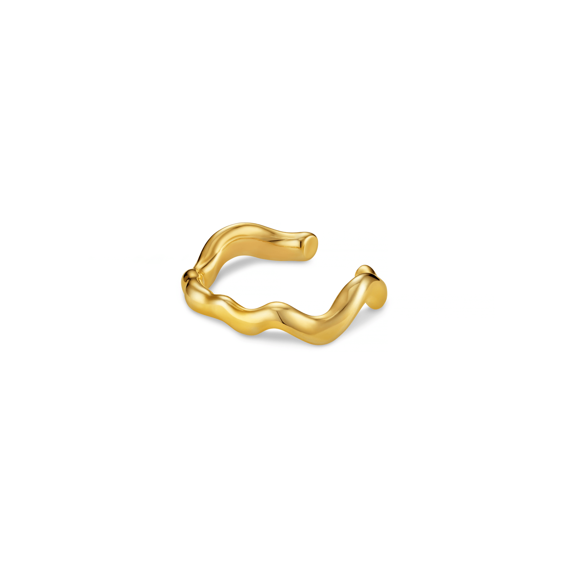 Organic Wave Ear Cuff - Gold