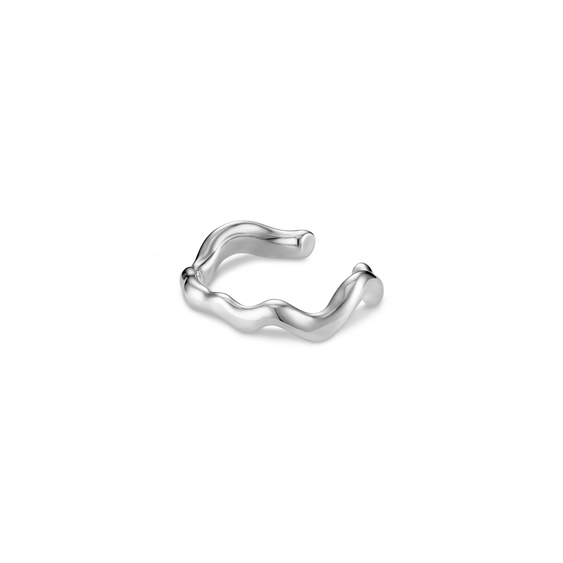 Organic Wave Ear Cuff - Silver