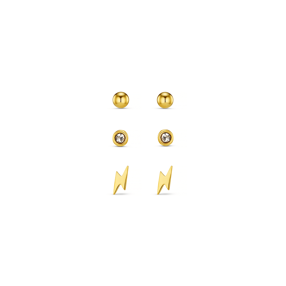 Crystal Stud & Lightning Ear Party Made With Swarovski® Crystals - Gold