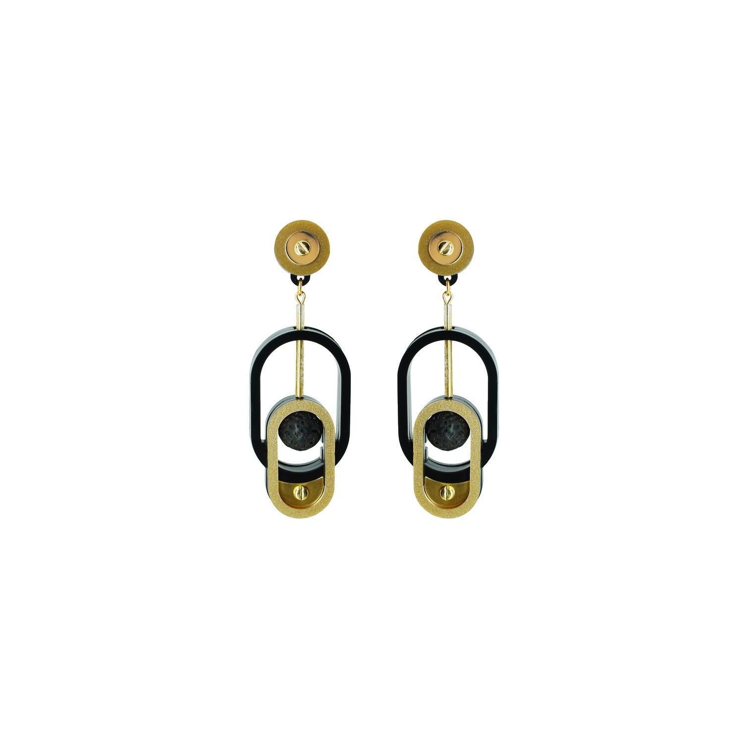 Earring Intersection Black