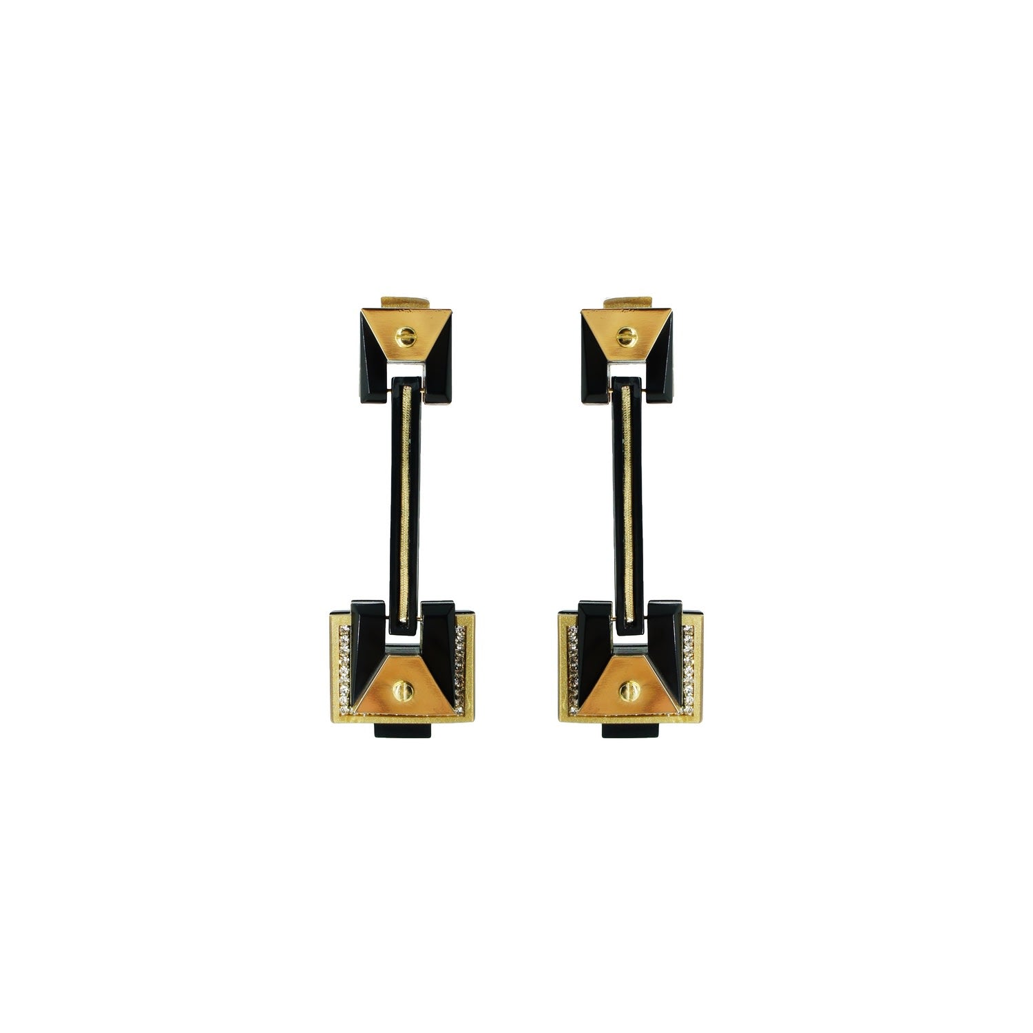 Earring Long Trapeze Black