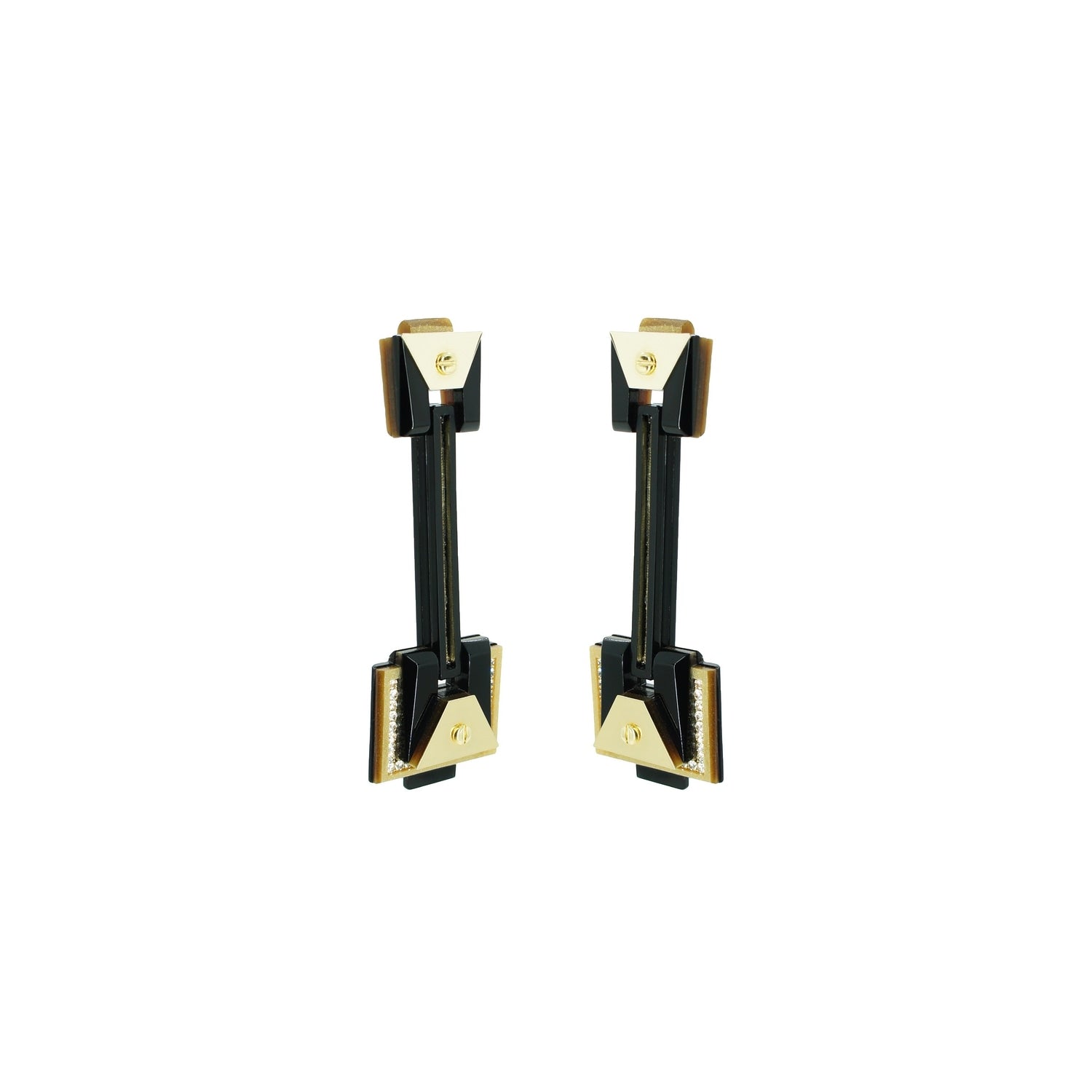 Earring Long Trapeze Black