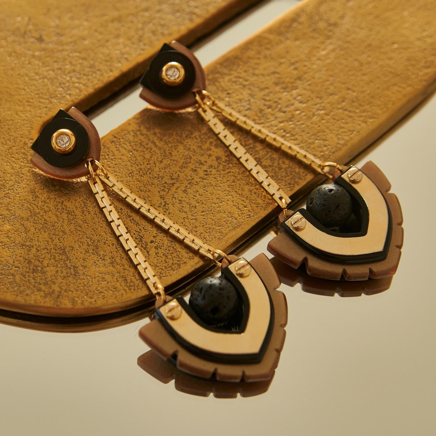 Earring Pendant Leaves Green