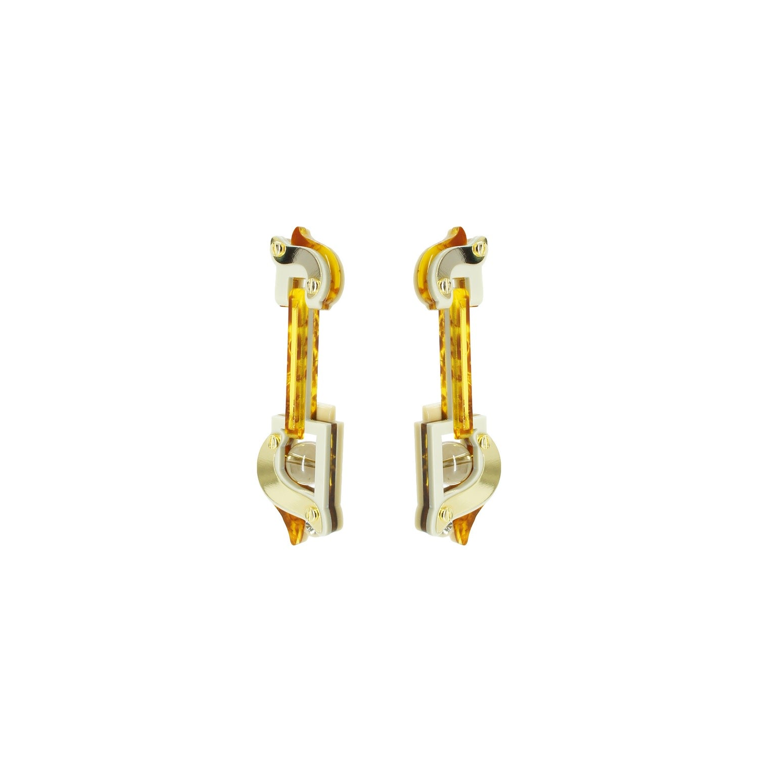 Earring Pendant Petals Beige