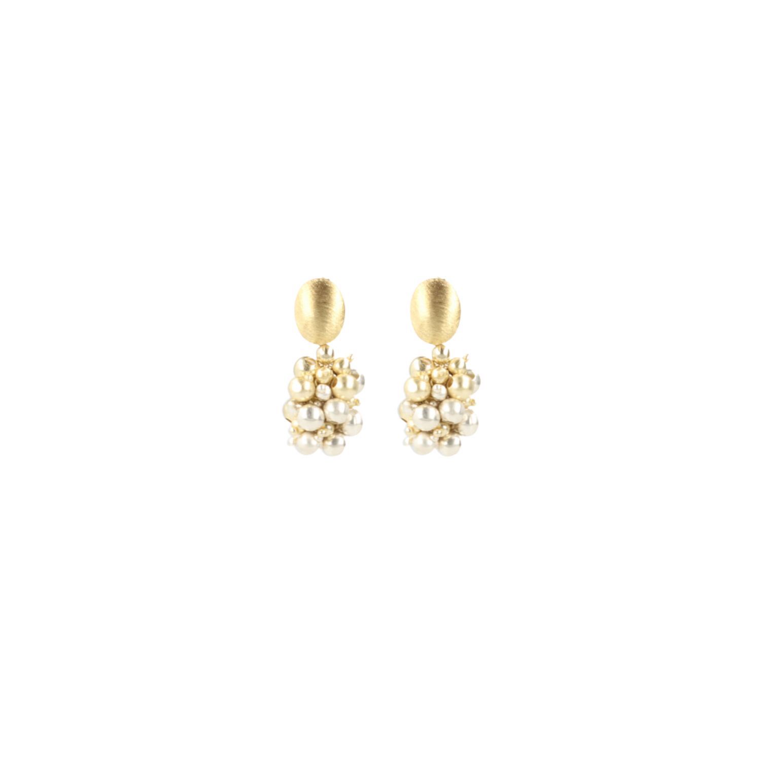 Earrings Amy Irregular Double Stones Cone S Mix Silver Gold