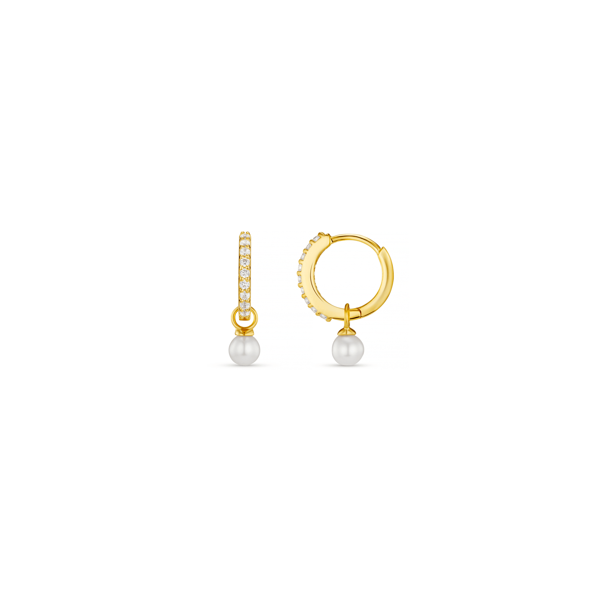 LUXE Pearl Huggie Hoop Earrings