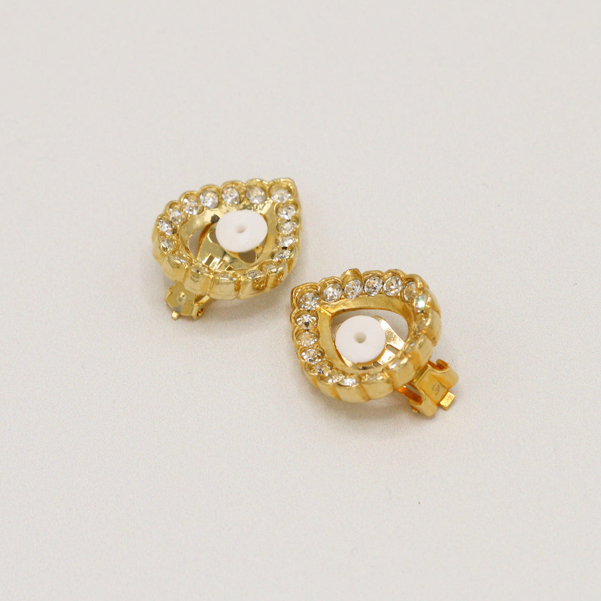 Vintage Open Drop Crystal Clip On Earring