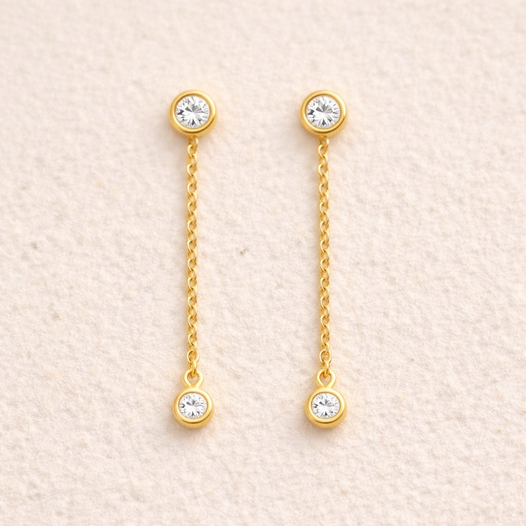 Aurora Diamond Chain Studs