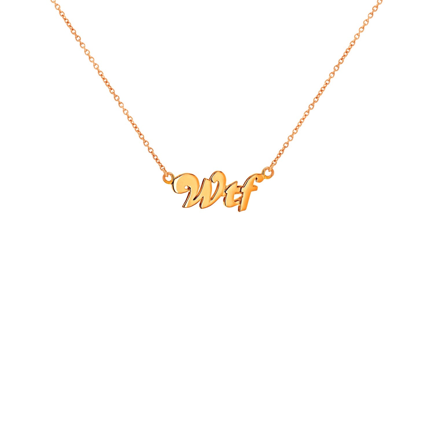 18Kt Rose Gold-Plated Wtf Necklace