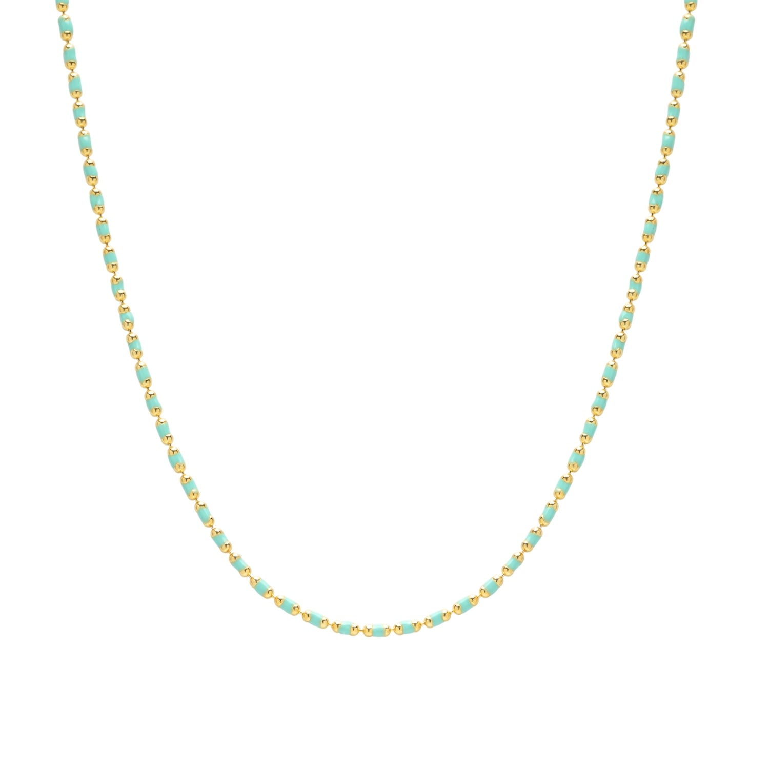 Eau De Nil Enamel Beaded Colourful Necklace