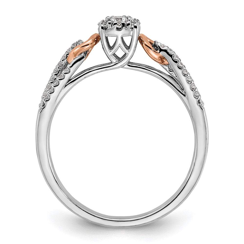 14k Two-tone Lab Grown Diamond Wedding Band Ring 1/5ct Clarity- VS Color- G-H