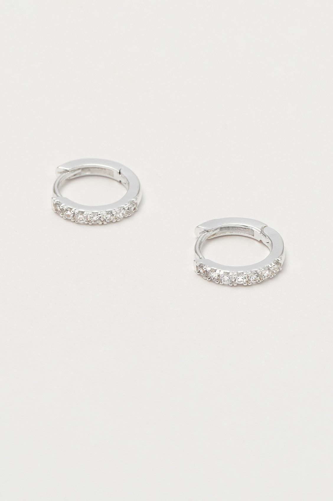 Hoop Earrings with White CZ
