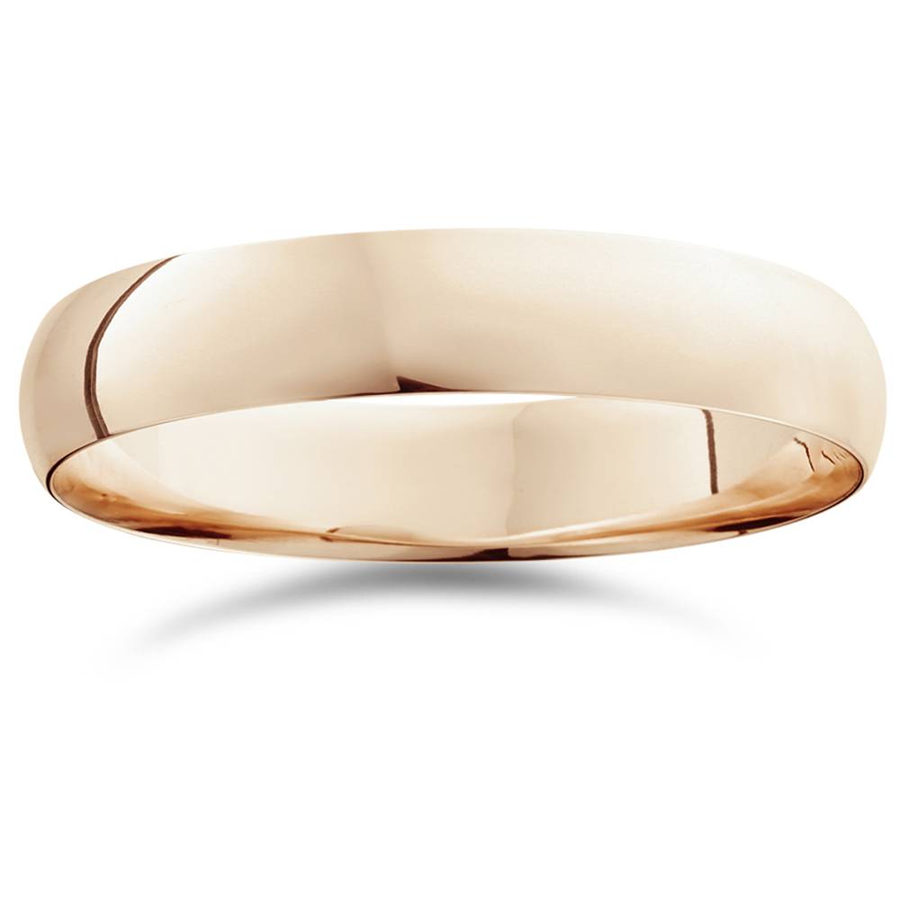 14K Pink Rose Gold 5mm Comfort Fit Wedding Band Ring Size Selectable