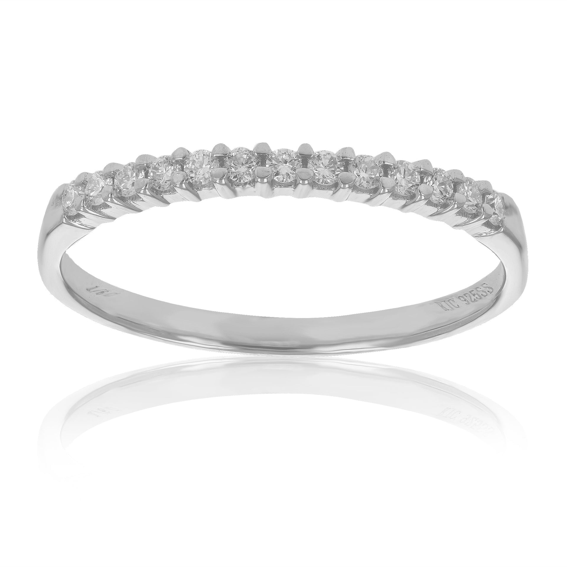 1/6 cttw Round Cut Lab Grown Diamond Wedding Engagement Ring .925 Sterling Silver Prong Set