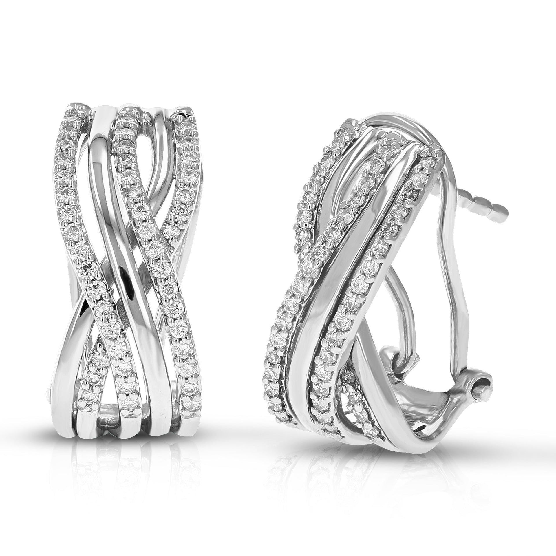1/3 cttw Round Cut Lab Grown Diamond Hoop Earrings in .925 Sterling Silver Prong Set 2/3 Inch