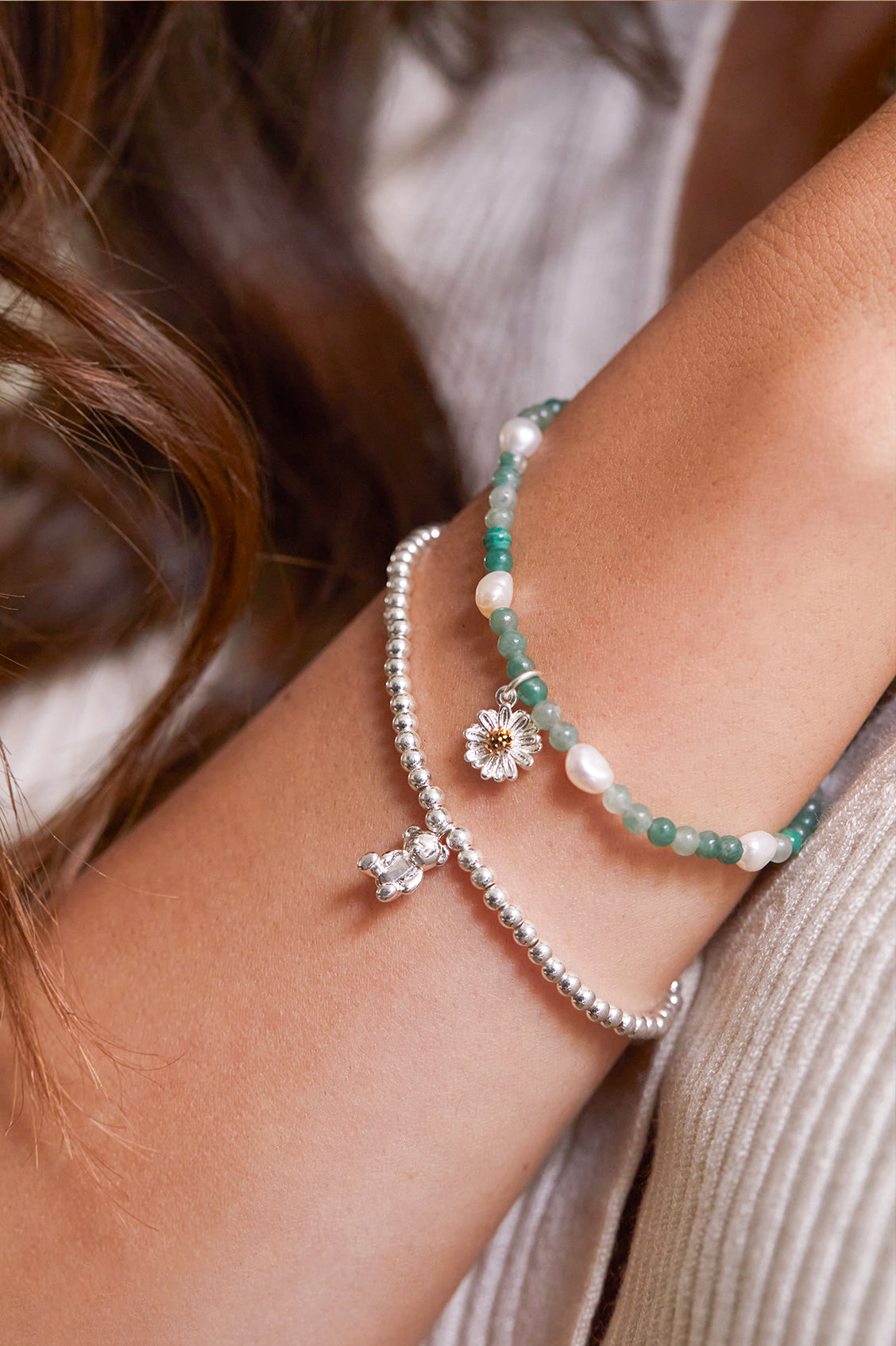 Gemstone and Pearl Wildflower Sienna Bracelet