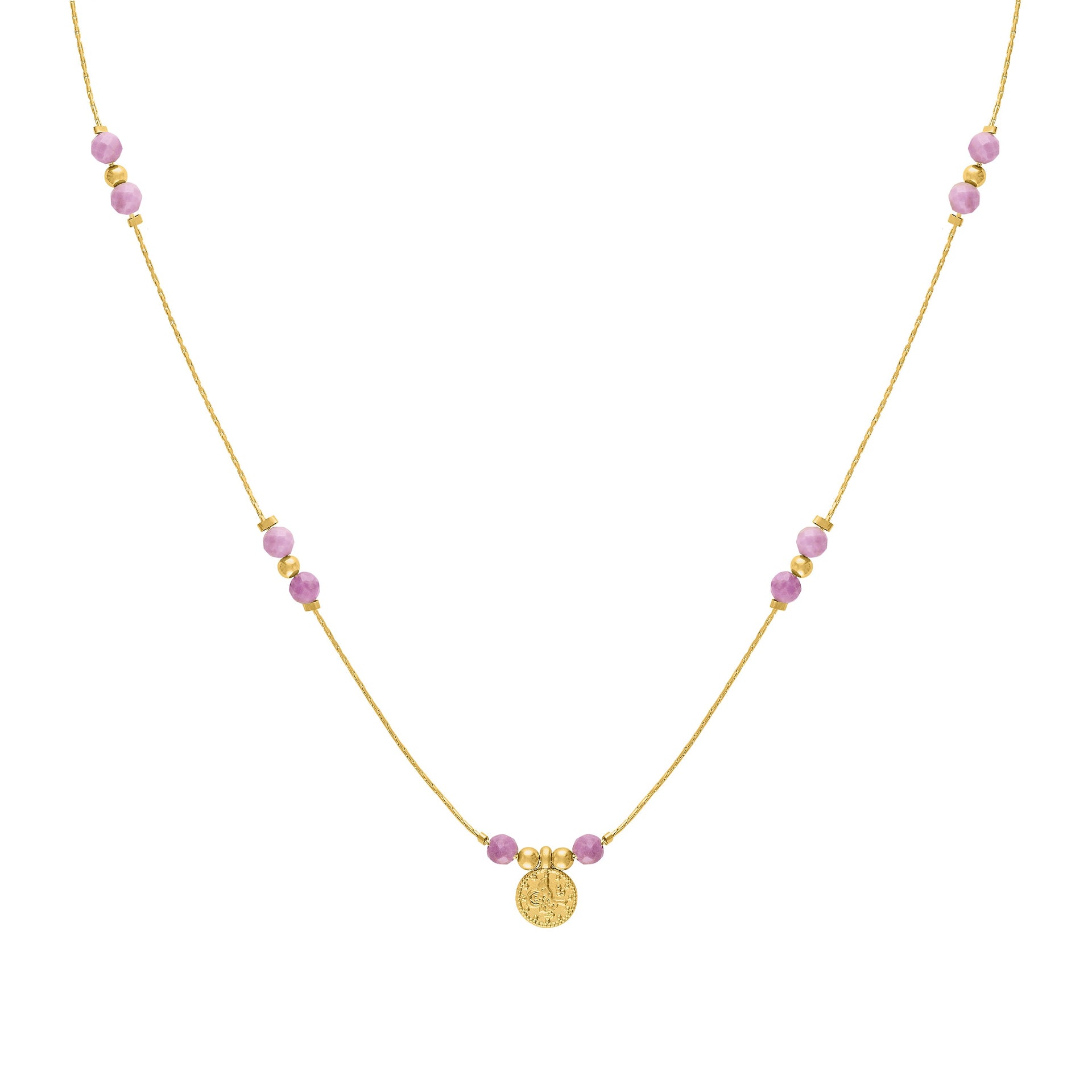 Journey Phosphosiderite Beaded Necklace With Coin