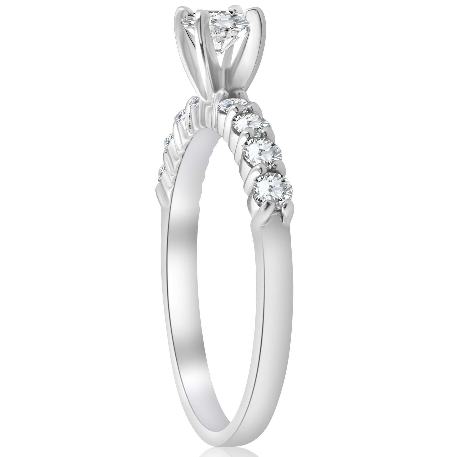 1 ct TDW Round Diamond Engagement Ring 14k White Gold