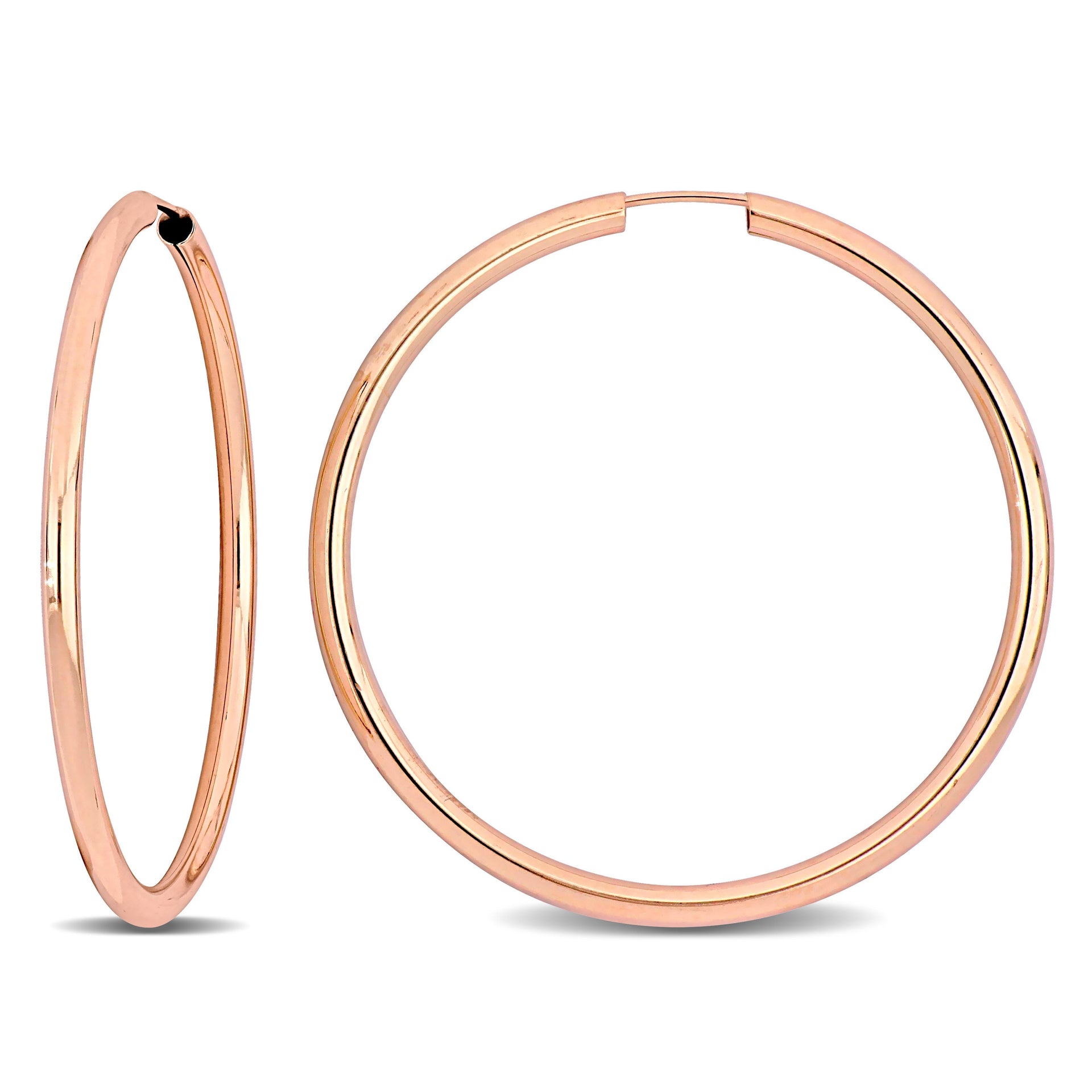 Mimi & Max 40mm Hoop Earrings in 14k Rose Gold