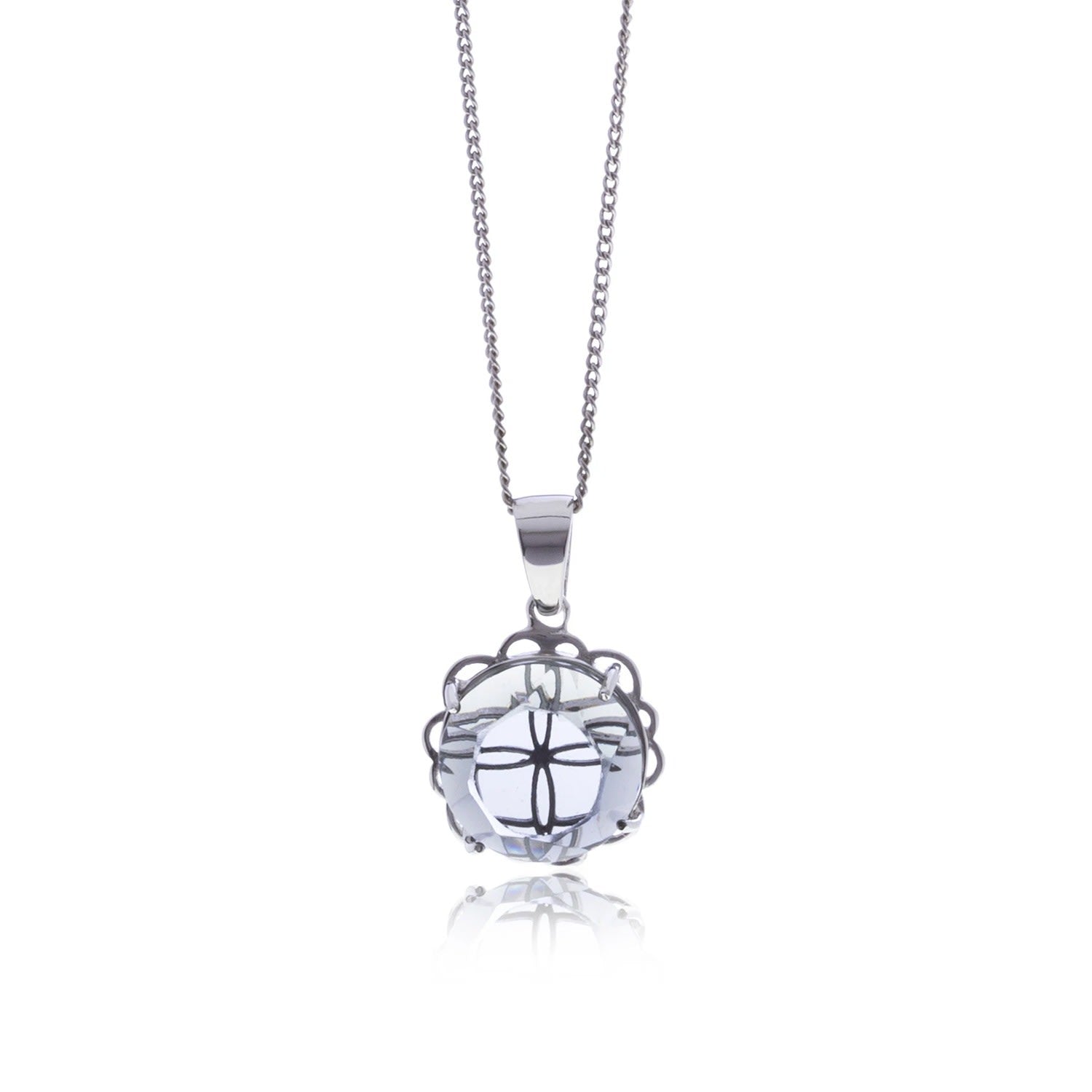 Silver Gray Signature Crystal Necklace